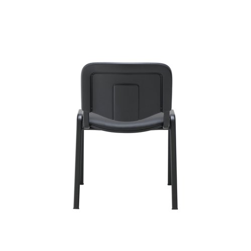 KF90557 | This multipurpose stacker chair is ideal for use in in both public and private sector environments. It stacks four high, making it ideal when storage space is a premium. It has a cushioned seat and back for added comfort and a robust black frame.