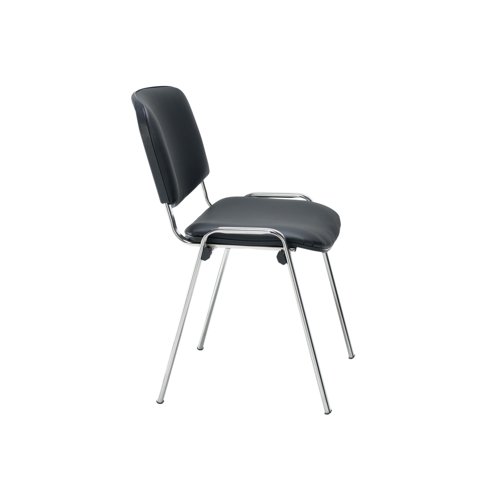 Jemini Multipurpose Stacking Chair 532x585x805mm Chrome/Black Polyurethane KF90563 | KF90563 | VOW