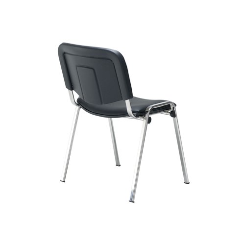 Jemini Multipurpose Stacking Chair 532x585x805mm Chrome/Black Polyurethane KF90563 VOW