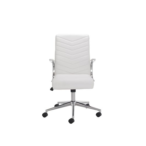 Arista Tarragona High Back Operator Chair 600x700x940-1030mm Leather Look White KF90567