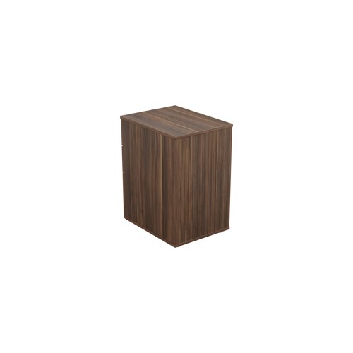 KF90612 | This under-desk pedestal has three drawers and silver handles.