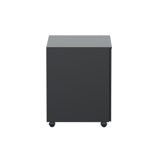 Jemini Contract Steel 3 Drawer Mobile Desk Pedestal 380x470x615mm Black KF90689 - KF90689
