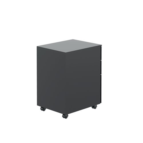 Jemini Contract Steel 3 Drawer Mobile Desk Pedestal 380x470x615mm Black KF90689 VOW