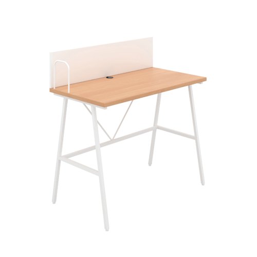 Jemini Soho Desk with Backboard Beech/White Leg KF90773