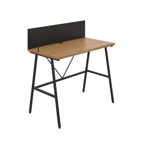 Jemini Soho Desk with Backboard Oak/Black Leg SD09BKOK