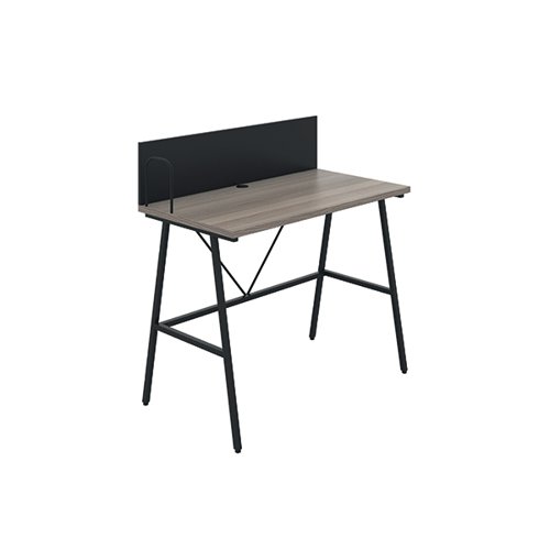 Jemini Soho Desk with Backboard Grey Oak/Black Leg SD09BKGO