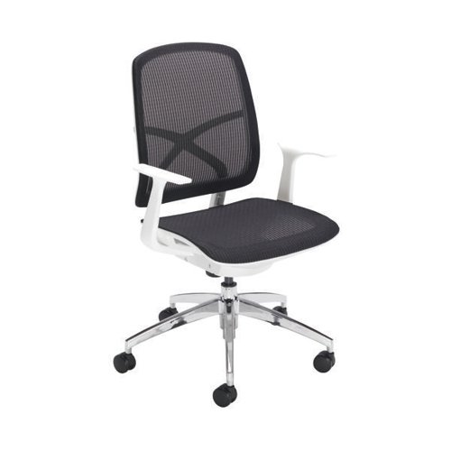 First Soho Task Chair Black Mesh/White CH0799