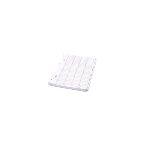 KF97057 | This Q-Connect 1-50 numbered index divider provides a clear and simple filing solution for your everyday office needs. The front index sheet provides space for labelling to make referencing your notes quick and easy. Made from plain white board with clear tabs that are Mylar-coated for extra reinforcement, this index comes with pre-printed tabs (1-50) and is multi-punched to fit standard A4 lever arch files or ring binders.