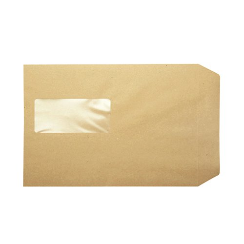KF97370 Q-Connect C5 Envelopes Window Pocket Peel and Seal 115gsm Manilla (Pack of 500) KF97370