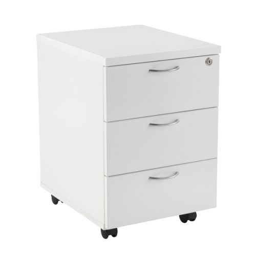 First Mobile Under Desk Pedestal 3 Drawer White Kf98510