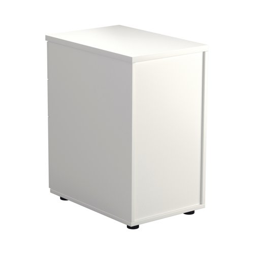 First 3 Drawer Desk High Pedestal 404x600x730mm White KF98511