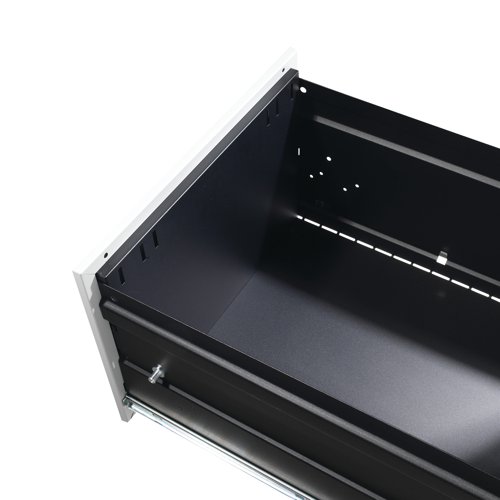 KF98516 First 3 Drawer Under Desk Pedestal Slimline Steel 300x470x615mm White KF98516