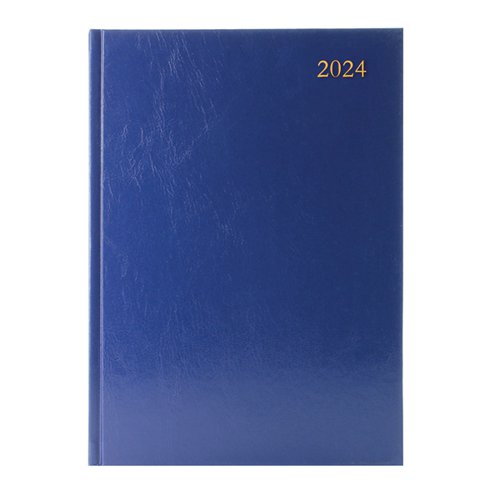 Desk Diary Day Per Page Appointment A4 Blue 2024 KFA41ABU24