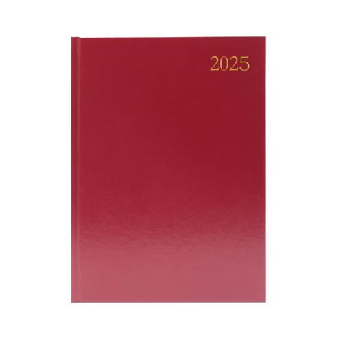Desk Diary Day Per Page A4 Burgundy 2025 KFA41BG25 VOW