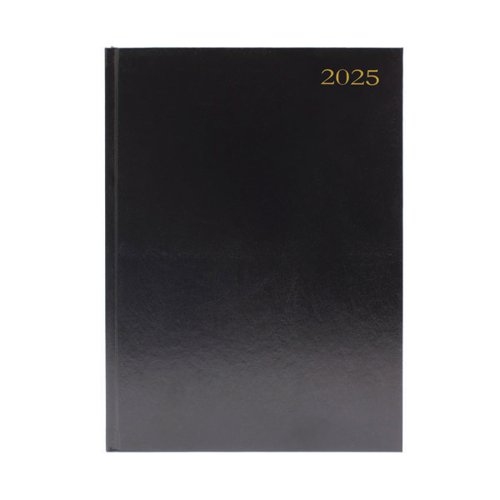 This day per page diary is ideal for meetings, appointments, deadlines and other plans, with a reference calendar on each page for help planning ahead. The diary also includes current and forward year planners, and a ribbon page marker for quick and easy reference. This pack contains 1 black A4 diary.