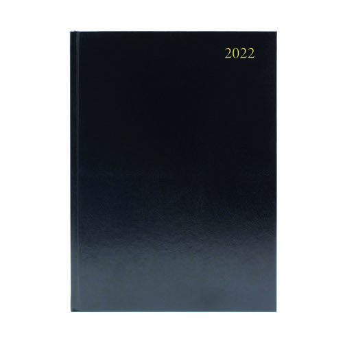 Desk Diary 2 Days Per Page A4 Black 2022 KFA42BK22