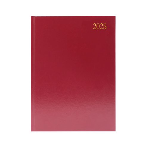 Desk Diary Week To View A4 Burgundy 2025 KFA43BG25