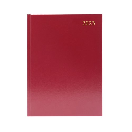 Desk Diary Day Per Page Appointments A5 Burgundy 2023 KFA51ABG22