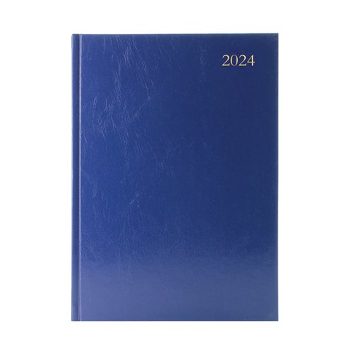 Desk Diary Day Per Page Appointment A5 Blue 2024 KFA51ABU24
