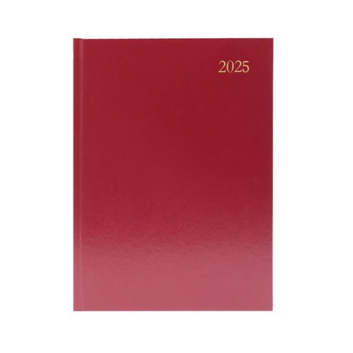 Desk Diary Day Per Page A5 Burgundy 2025 KFA51BG25