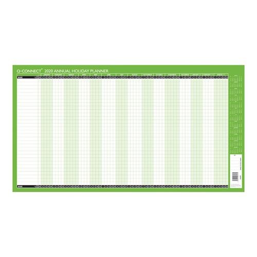 Q-Connect Holiday Planner Unmounted 754 x 410mm 2020 KFAHP20