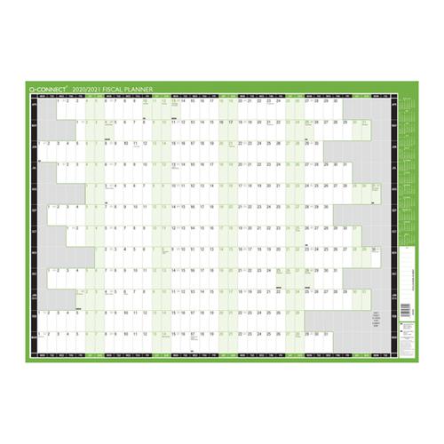 Q-Connect Academic Planner Mounted 855 x 610mm 2020-2021 KFAYPM20