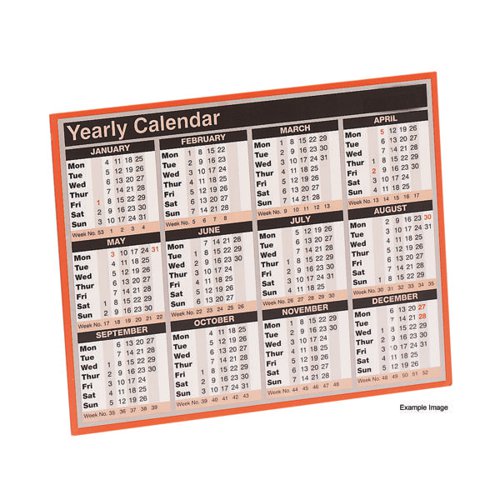 This practical year to view calendar allows you to see 12 months at a glance for quick reference. The handy design can be either wall mounted, or desk mounted using the fold out strut, and also features calendar week numbers, and previous and forward year calendars on the reverse for easy reference. This calendar measures 257 x 210mm.
