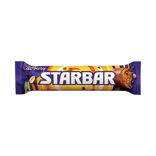 The Cadbury Starbar is bursting with salty peanuts and chewy caramel, all covered in delicious Cadbury milk chocolate. 49g per bar.