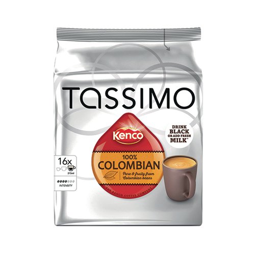 Tassimo Kenco 100% Columbian Coffee 136g 16 Capsules (Pack of 5) 4031515