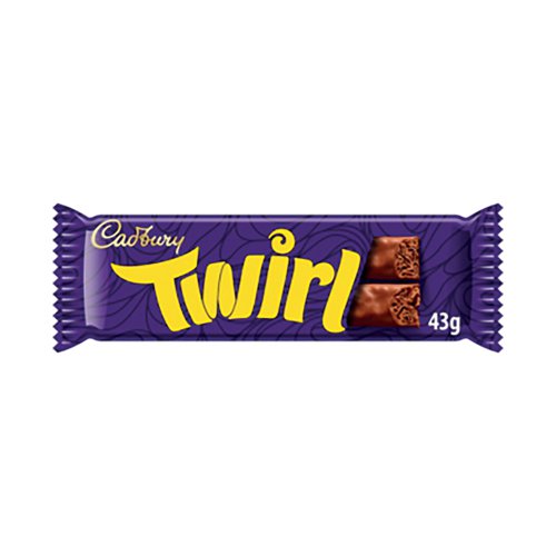 A divinely indulgent snack to help get you through the day, these Cadbury Twirl chocolate bars are a delightfully curly milk chocolate finger coated in mouth-wateringly delicious Cadbury milk chocolate. These wonderful chocolate bars are suitable for vegetarians and are supplied in a pack of 48.