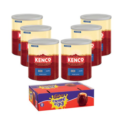 Kenco Rich Coffee 750g Buy 6 Get FOC 1 Pack Cadbury Creme Eggs (Pack of 7)