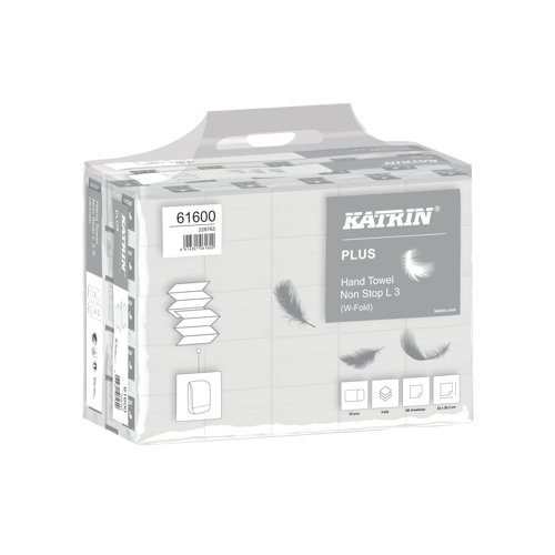 Katrin Plus Hand Towel Non Stop L3 Handy Pack x25 (Pack of 2250) 61600 - KZ06160