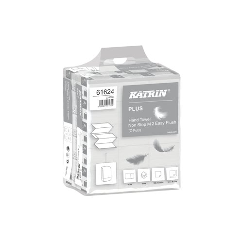 Katrin Plus Hand Towel EasyFlush M2 Pack x15pcs (Pack of 2400) 61624 KZ06162 Buy online at Office 5Star or contact us Tel 01594 810081 for assistance