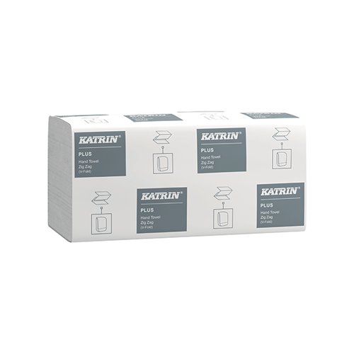 Katrin Plus Hand Towels V-Fold 1-Ply 300 Sheets (Pack of 6000) 83114 KZ08311 Buy online at Office 5Star or contact us Tel 01594 810081 for assistance