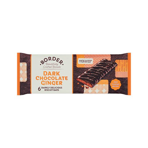 Border Dark Chocolate Ginger Bars 6x144g (Pack of 18) 14311