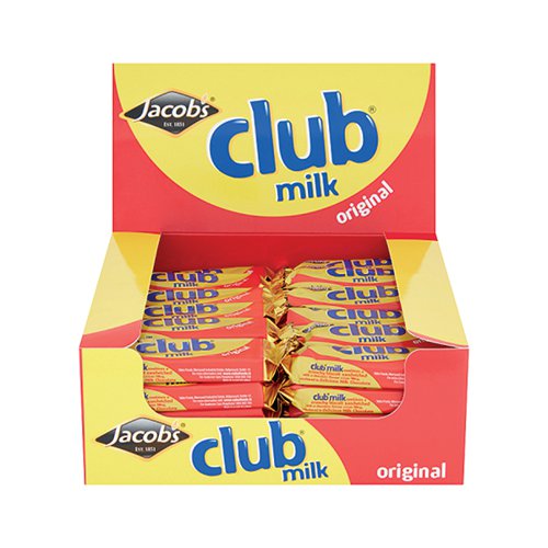 Jacobs Club Biscuits Milk Chocolate 22g (Pack of 60) J14583 - United Biscuits - LB01779 - McArdle Computer and Office Supplies