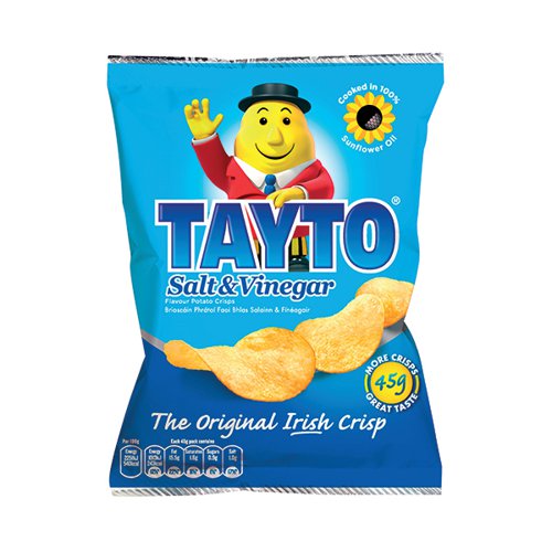 Tayto Salt and Vinegar Crisps 45g (Pack of 50) 763339