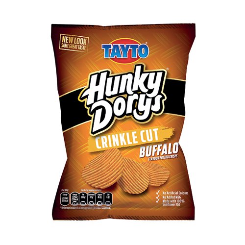 Hunky Dorys Buffalo Flavoured Crinkle Cut Crisps 45g (Pack of 50) 799763