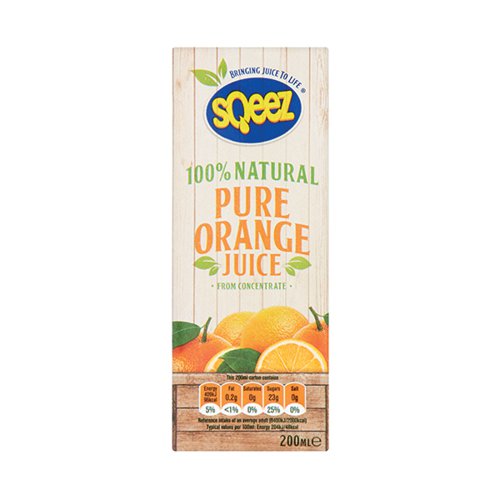 Sqeez Orange Juice Carton 200ml (Pack of 27) 803310