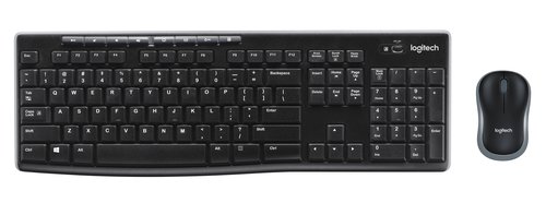 This wireless keyboard and mouse feature Logitech Advanced 2.4GHz technology with a range of up to 10 metres. 8 customisable shortcut keys give you instant access to your most frequently used applications, such as internet, music and email. The mouse is compact in size and has an extended battery life of up to 12 months, whilst the keyboard will last for up to 24 months without changing the battery.