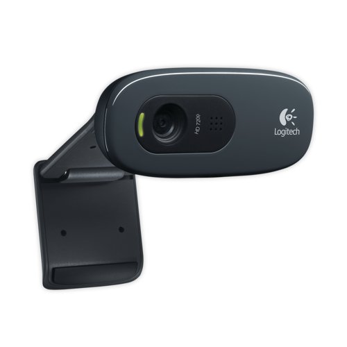 This USB-powered web camera enables sharp, smooth video calling in a widescreen format. It delivers 720 pixel video at 30 frames per second and has a 60-degree field of view. It is easy to set up and mount on laptops or monitors using the universal clip and has a built-in noise-reducing microphone to ensure sound is clear, even in busy environments. The camera cleverly adjusts to the lighting conditions to produce brighter, contrasted images.