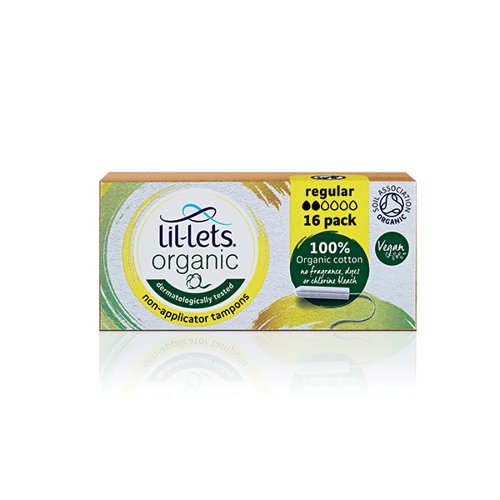 Lil-Lets Organic Non-Applicator Tampons Regular x16 (Pack of 12) 90ORGREG16