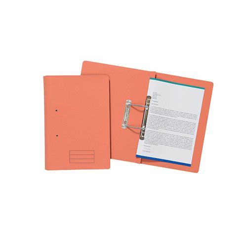 Made from 285gsm manilla, featuring a metal spring mechanism, these spiral files allow for easy insertion and removal of punched papers from file. Suitable for A4 and foolscap papers, these orange files are supplied in a pack of 50.