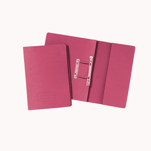 Made from 285gsm manilla, featuring a metal spring mechanism, these pocket spiral files allow for easy insertion and removal of punched papers from file. With a pocket on the inside of the back cover for loose papers, these red files are suitable for A4 and foolscap papers. Supplied in a pack of 25.