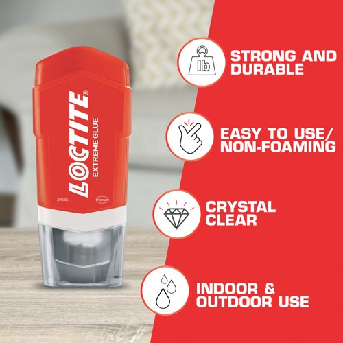 This powerful, all-purpose adhesive offers a strong initial hold of the glue, combined with the long lasting performance bond of complete strength after 24 hours. The liquid glue, based on a flexible technology, allows the adhesive to be spread over a large area and can be used on a range of materials including wood, metal, steel, stone, ceramics, glass, textiles, plastics and polystyrene foam.