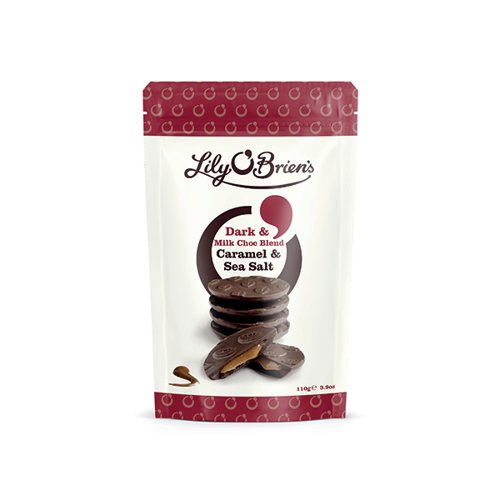 Lily O'Brien's Dark and Milk Chocolate Caramel and Sea Salt Chocolates Bag 110g 5106463