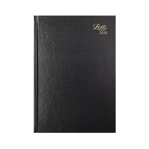 Letts A5 Business Diary Day Per Page Black 2025 LT11XBK25