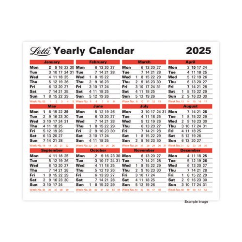 LTYC25 | Have the whole year to view at a glance with this freestanding card calendar. Printed on solid board, the calendar features all 12 calendar months on the same page and can stand on a desk using the features strut or hang on a wall thanks to the wall hook. The months, weeks and days are featured in bold black and red and are very easy to distinguish. Clear and easy to read when planning dates, it is ideal for any office or home working environment. This calendar measures 210 x 260mm.