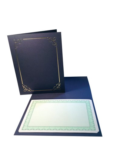 Designed to keep your certificates in mint condition, these heavyweight Computer Craft Blue Certificate Covers have an elegant linen finish around sturdy 290gsm card. Also suitable for use with photographs, menus and the like, this high-quality cover is suitable for 10x8in documents and is supplied in a pack of 5.