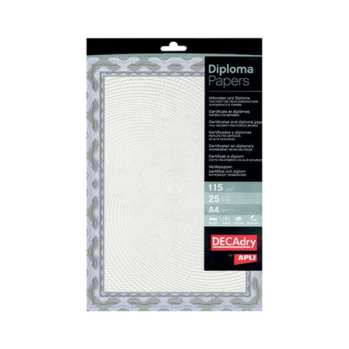 Decadry Border Certificate A4 Paper 115gsm Blue (Pack of 25) OSD4040